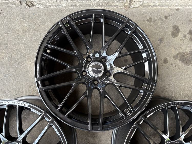 ล้อแม็กขอบ18 NAYA 5รู114 กว้าง8.5 ออฟ35 สีดำเงา สภาพสวยมากๆ (ล้อทำสีมาใหม่เพื่อความสวยงาม ไม่มีซ่อม) รูปที่ 7