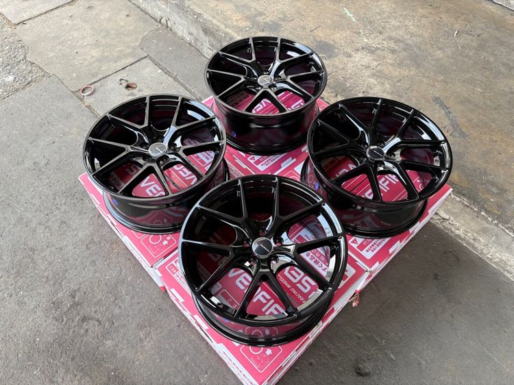 ล้อแม็กมือ1 ขอบ17 ก้านY 5รู100 กว้าง7.5 ออฟ40 สีดำเงา งานSEVENFIFTH งานสวยมาก  รูปที่ 3