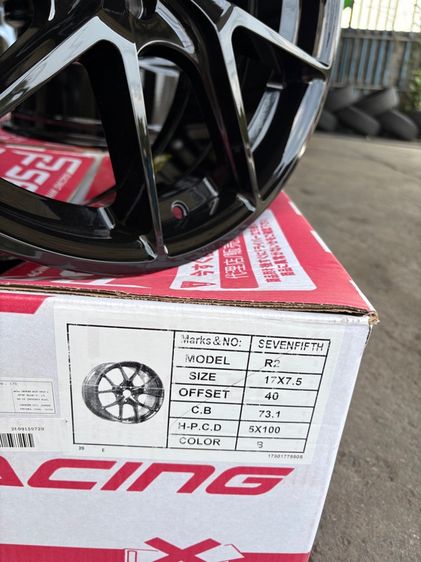 ล้อแม็กมือ1 ขอบ17 ก้านY 5รู100 กว้าง7.5 ออฟ40 สีดำเงา งานSEVENFIFTH งานสวยมาก  รูปที่ 7