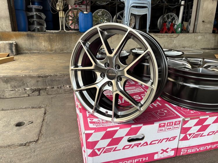 ล้อแม็กมือ1 ขอบ17 ก้านY 5รู100 กว้าง7.5 ออฟ40 สีไฮเปอร์แบล็ค งานSEVENFIFTH งานสวยมาก  รูปที่ 5