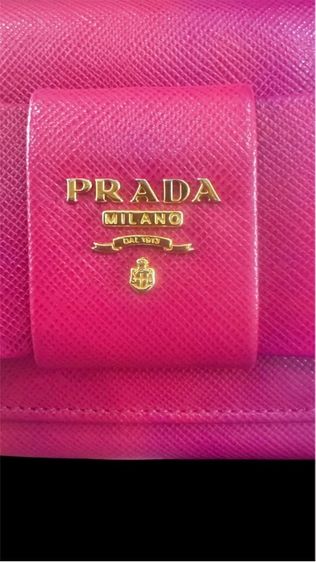 กระเป๋าสตางค์ใบยาว Prada Milano สีชมพู รูปที่ 4