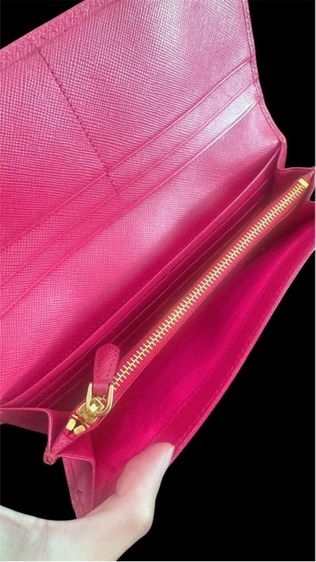 กระเป๋าสตางค์ใบยาว Prada Milano สีชมพู รูปที่ 7