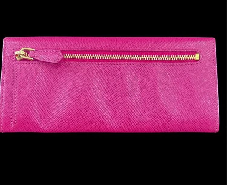 กระเป๋าสตางค์ใบยาว Prada Milano สีชมพู รูปที่ 5