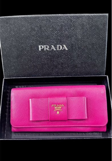 กระเป๋าสตางค์ใบยาว Prada Milano สีชมพู