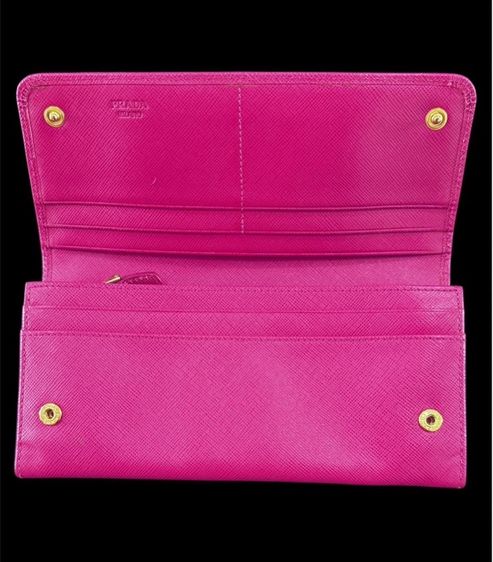 กระเป๋าสตางค์ใบยาว Prada Milano สีชมพู รูปที่ 6
