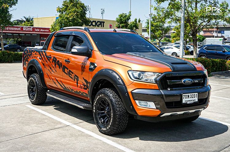 Ford Ranger 2018 2.2 Hi-Rider Wildtrak Pickup ดีเซล ไม่ติดแก๊ส เกียร์อัตโนมัติ ส้ม รูปที่ 3