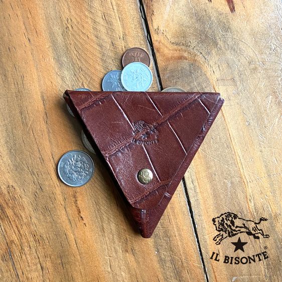 อื่นๆ หนังแท้ ไม่ระบุ น้ำตาล IL BISONTE Wallet กระเป๋าสตางค์ ใส่เหรียญ Made in Italy นำเข้า JAPAN