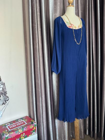 ชุดพลีท jumpsuit plete lyn around น้ำเงิน
