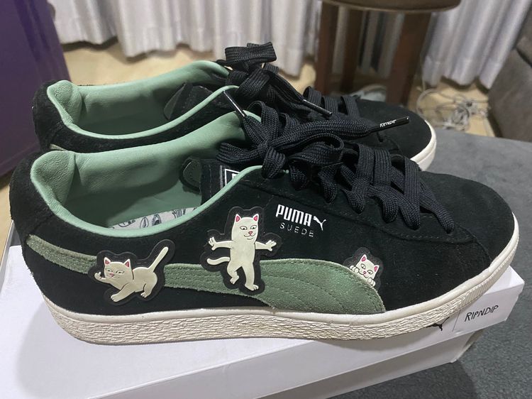 รองเท้าผ้าใบ PUMA x RIPNDIP Suede สี Black-Eucalyptus
