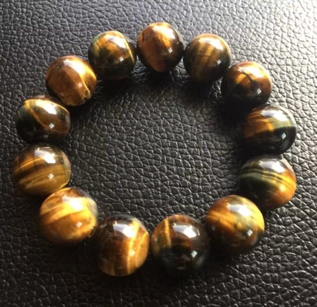 อื่นๆ สร้อยข้อมือหิน ไทเกอร์อาย Tiger's Eye เกรดA ของแท้ ขนาด 18 MM.ส่งฟรีพร้อมกล่องสีทองสุดหรู