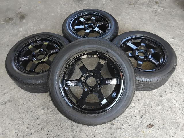 15" TE37 สีดำพร้อมยาง 195 55 ปลายปี 21