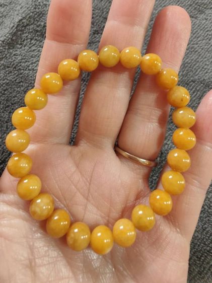 ขายสร้อยข้อมือหยกพม่าของแท้ สีเหลือง กับสีส้มแดง เกรดดีมาก ของแท้ รูปที่ 3