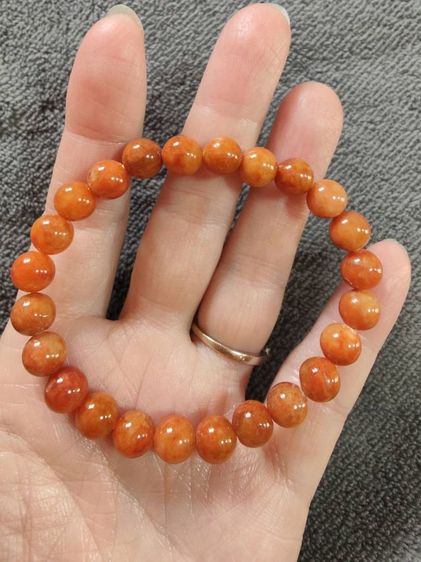 ขายสร้อยข้อมือหยกพม่าของแท้ สีเหลือง กับสีส้มแดง เกรดดีมาก ของแท้ รูปที่ 4