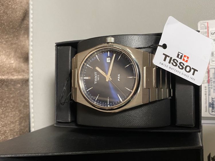 น้ำเงิน ขายนาฬิกา Tissot PRX Quartz Blue Dial