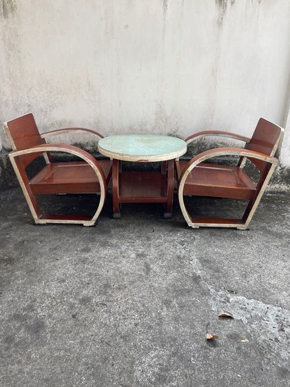 ชุดเก้าอี้รถถังไม้สักงานเก่า รูปที่ 5