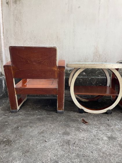 ชุดเก้าอี้รถถังไม้สักงานเก่า รูปที่ 6