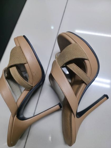 รองเท้าส้นสูงหนังแท้TAYWINรุ่น HSC-30 หนังนิ่มสีเบจอ่อน-หนังกลับสีครีม เบอร์36  รูปที่ 7