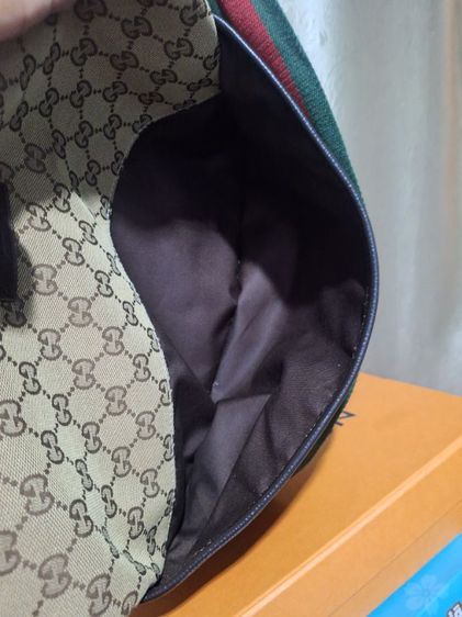 GUCCI GG Canvas Web Sherry Line Shoulder Bag Beige Red Green รูปที่ 12