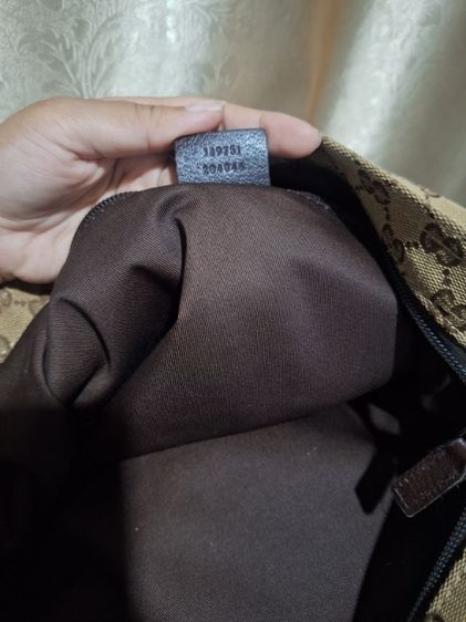 GUCCI GG Canvas Web Sherry Line Shoulder Bag Beige Red Green รูปที่ 11