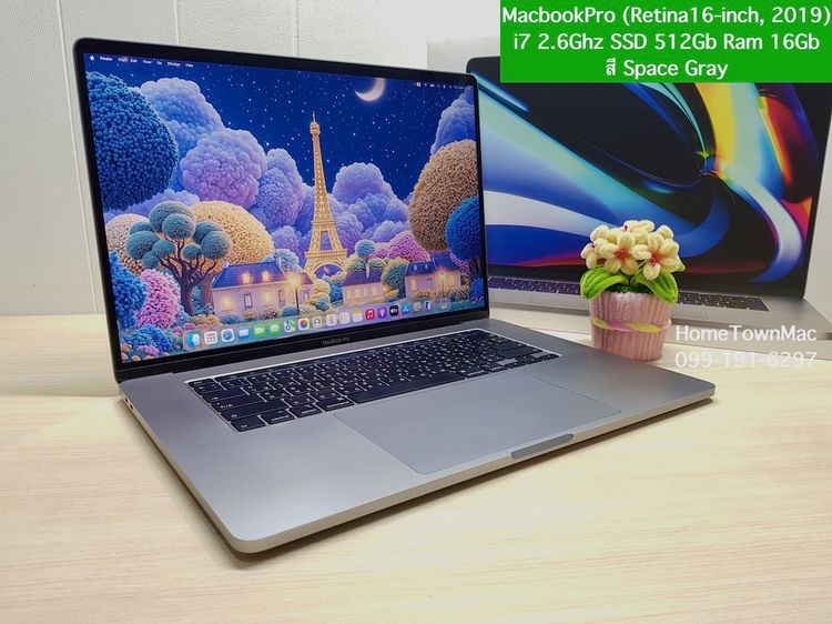 Apple Mackbook Pro 16 Inch แมค โอเอส 16 กิกะไบต์ อื่นๆ ไม่ใช่ MacbookPro (Retina16-inch, 2019) TouchBar 6-Core i7 2.6Ghz SSD 512Gb Ram 16Gb สี Space Gray น่าใช้งาน