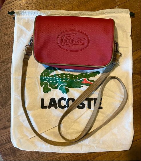 แดง พีวีซี กระเป๋าสะพาย LACOSTE 