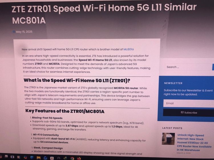 เราเตอร์ใส่ซิม ZTE ZTR01 5G ความเร็ว 3.67Gbps รูปที่ 9