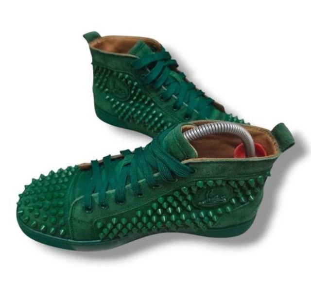 น้ำตาล หนังแท้ รองเท้าผ้าใบ UK 9.5 | EU 44 | US 10 อื่นๆ Christian Louboutin Spiked High-Top Sneaker size  40 ยาว 25.5 cm.