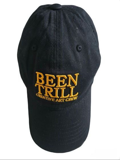 หมวกและหมวกแก๊ป 🧢หมวกแก๊ปทรงสวย BEENTRILL Black  Gold Creative Art Crew ของแท้ 💯💯💯
​ สีดำสนิท