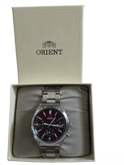 ​🍷(Rare Item)Orient Quartz Chronograph หน้าแดงเบอร์กันดี สวยหรู ดูแพง‼️  รูปที่ 8
