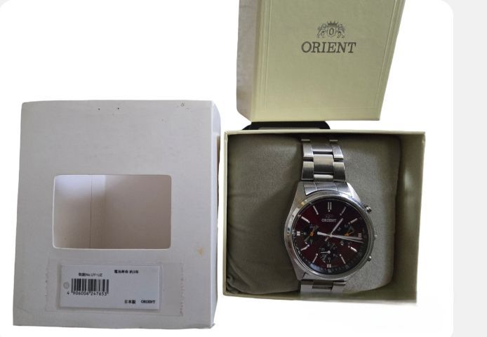 ​🍷(Rare Item)Orient Quartz Chronograph หน้าแดงเบอร์กันดี สวยหรู ดูแพง‼️  รูปที่ 6