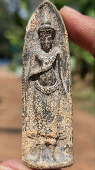 พระร่วงยืน หลังกาบหมาก กรุศรีโสฬส สิงห์บุรี เนื้อตะกั่วสนิมเขียวแดง 