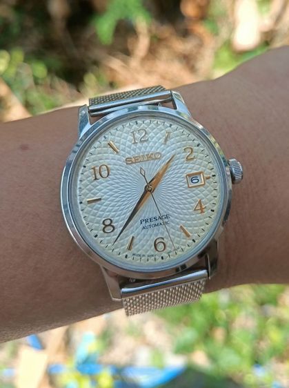 เงิน Vintage Seiko Presage Cocktail Auto - SRPF37J Nade in japan ออโต้ เดิม ใส ทั้งเรือนและสาย เครื่องเดินปรกติ เวลาเพี้ยนน้อยมาก พร้อมจัดส่งครับ
