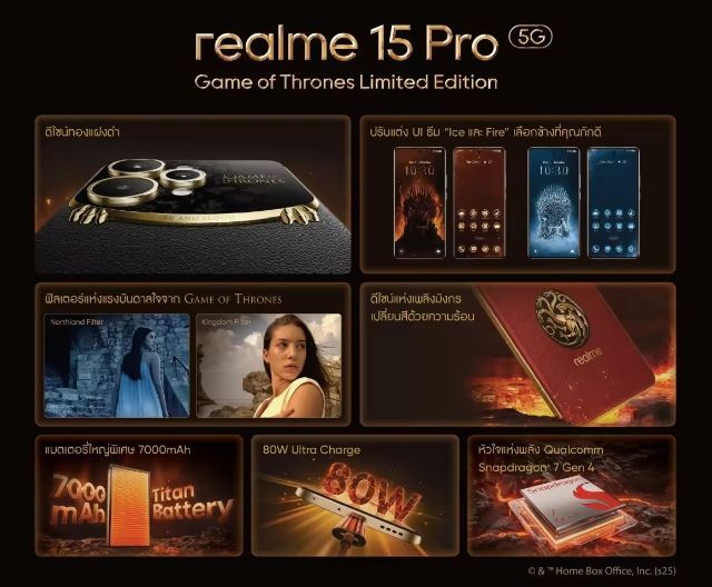 realme 15 pro 5g game of thrones limited edition (ครบเซต) รูปที่ 2