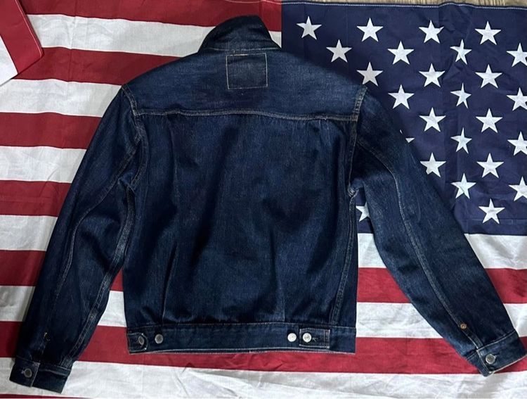 Vintage Jacket 507xx BIGE Two Pocket Made in USA 🇺🇸 Sz.36  กระดุมตอก822 ริมแดง ผ้า รูปที่ 5