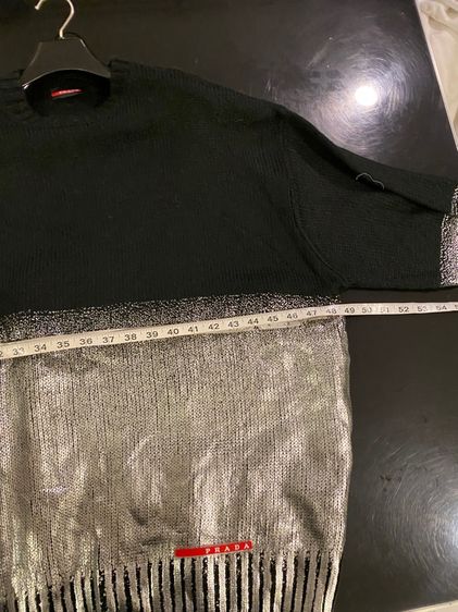 ปราด้า(ติดจอง)เสื้อแขนยาว ไหมพรมอิตาลี สีดำ- เงิน สภาพใหม่เอี่ยม รูปที่ 9