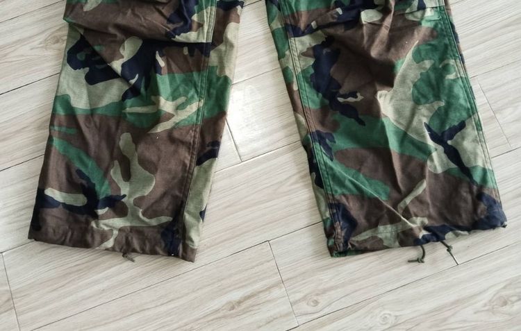 vintage deadstock trouser cold weather army nylon cotton woodlands camouflage class 2 talon zipper รูปที่ 15