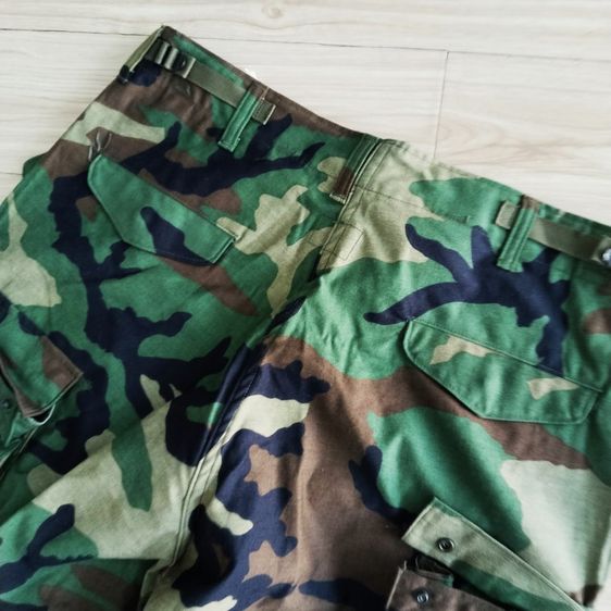 vintage deadstock trouser cold weather army nylon cotton woodlands camouflage class 2 talon zipper รูปที่ 2
