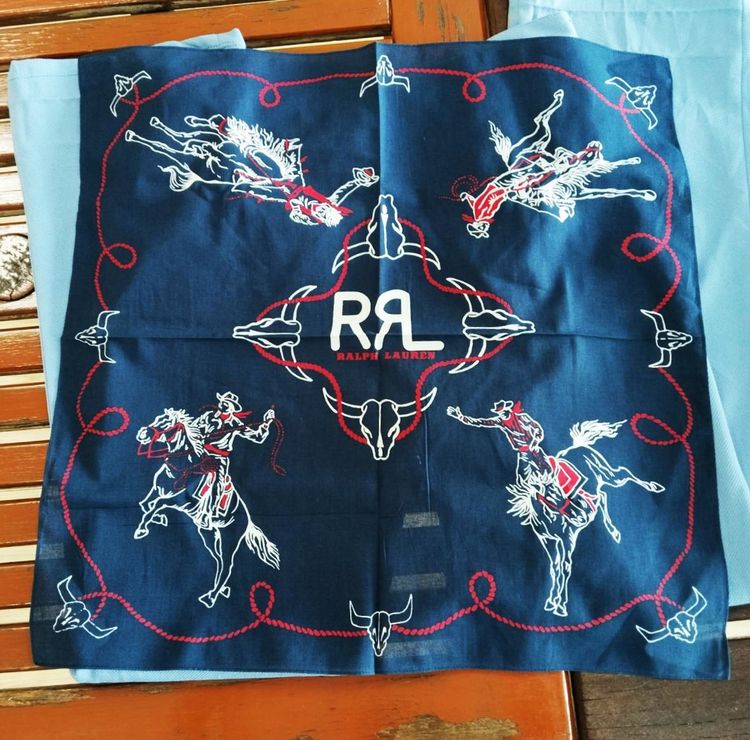 RRL Ralph Lauren Made in Japan Indigo Western Cowboy Bandanna รูปที่ 4