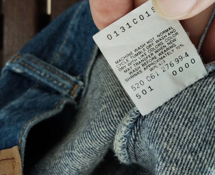 vintage 90s. Levi's 501XX jeans made in the USA 520 501 0000 รูปที่ 5