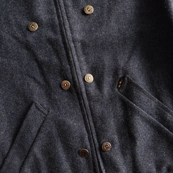 R225.Vintage Levis Sportswear Gray Color  Wool Suit แจ็คเก็ตผ้าขนสัตว์วินเทจ สีน้ำเงินเข้ม เสื้อโค้ทสั้นแบบ  รูปที่ 8