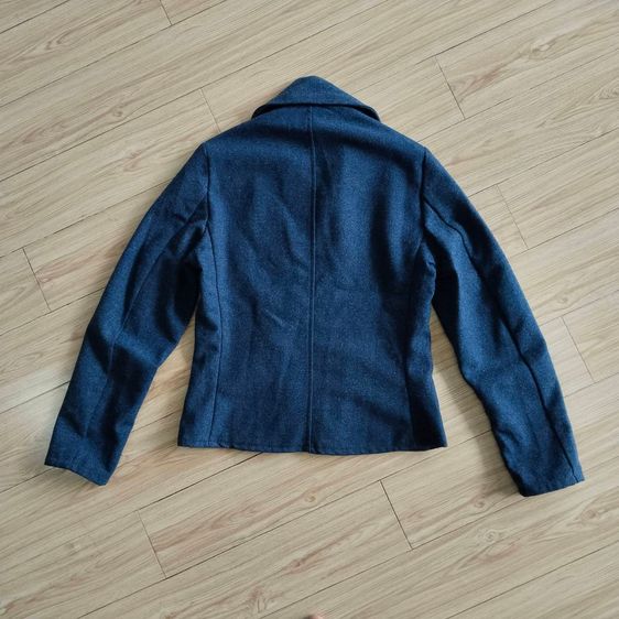 R225.Vintage Levis Sportswear Gray Color  Wool Suit แจ็คเก็ตผ้าขนสัตว์วินเทจ สีน้ำเงินเข้ม เสื้อโค้ทสั้นแบบ  รูปที่ 3