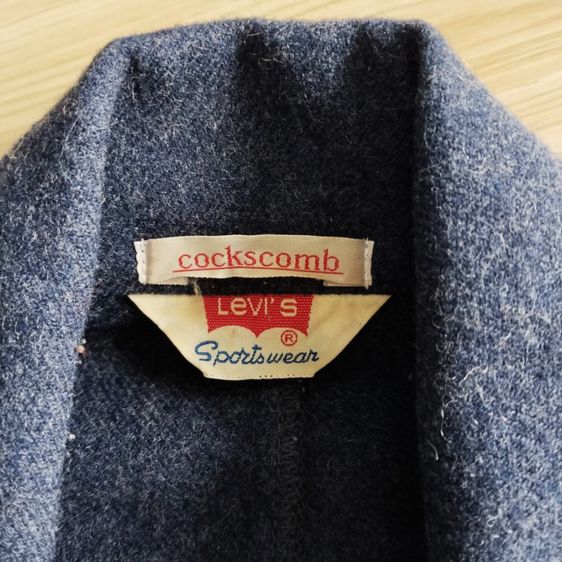 R225.Vintage Levis Sportswear Gray Color  Wool Suit แจ็คเก็ตผ้าขนสัตว์วินเทจ สีน้ำเงินเข้ม เสื้อโค้ทสั้นแบบ  รูปที่ 2