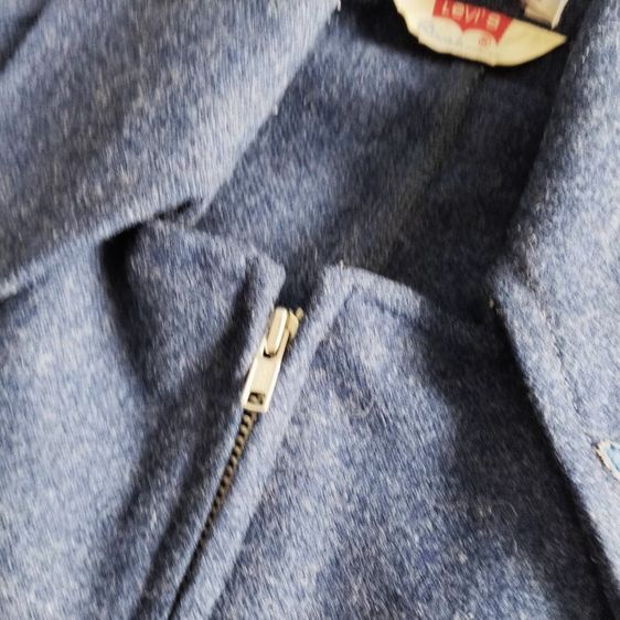 R225.Vintage Levis Sportswear Gray Color  Wool Suit แจ็คเก็ตผ้าขนสัตว์วินเทจ สีน้ำเงินเข้ม เสื้อโค้ทสั้นแบบ  รูปที่ 9