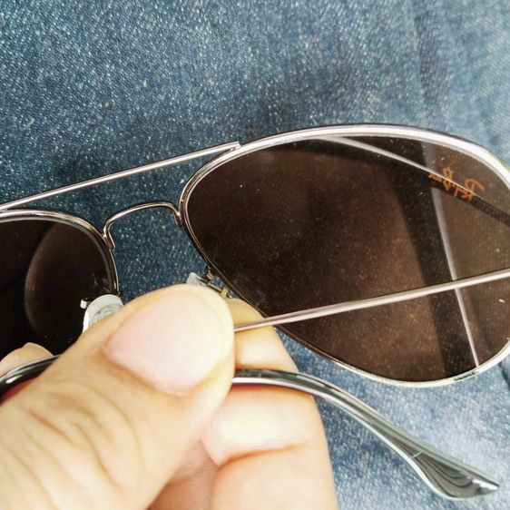 Ray-Ban Classic Aviator Sunglasses Large Polished Black  รูปที่ 6