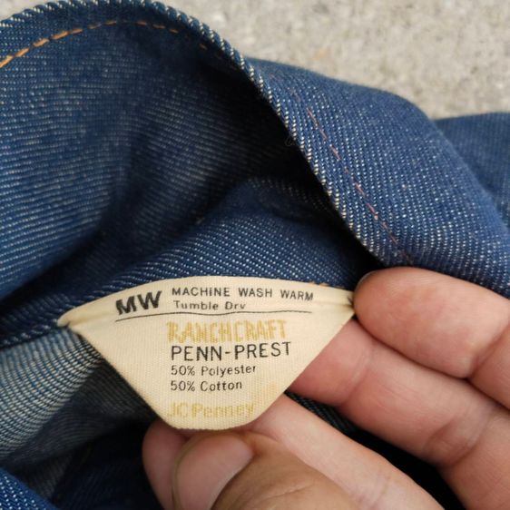 70s ranchcraft dark wash denim jacket JC penney made in usa. รูปที่ 7