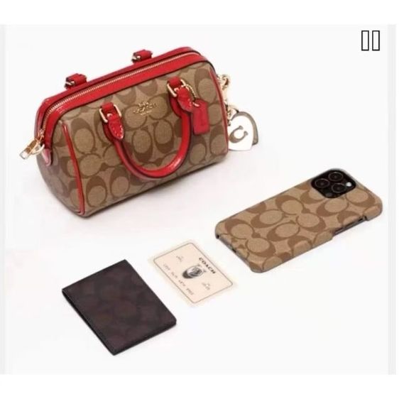 ❣️New  Box set Mini Rowan Crossbody With Hearts Key Ring In Signature Canvas🇺🇸 รูปที่ 4