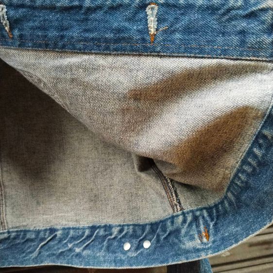 POLO by Ralph Lauren Vintage 80’s Denim Jacket Corduroy Collar Wool Plaid Lining Made In America Authentic Dungarees  รูปที่ 12