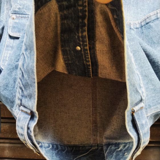 POLO by Ralph Lauren Vintage 80’s Denim Jacket Corduroy Collar Wool Plaid Lining Made In America Authentic Dungarees  รูปที่ 3