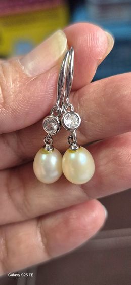 ต่างหูมุกแท้เงินแท้ 925