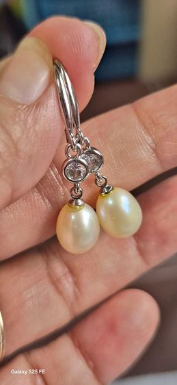 ต่างหูมุกแท้เงินแท้ 925 รูปที่ 4